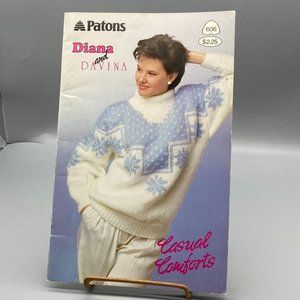 Vintage Patons Diana and Davina Sweater Pattern for Hand Knit from Susan Bates